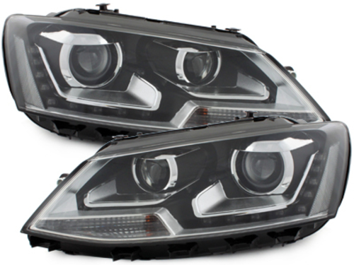 LED TAGFAHRLICHT Scheinwerfer für VW Jetta VI 11-14 schwarz