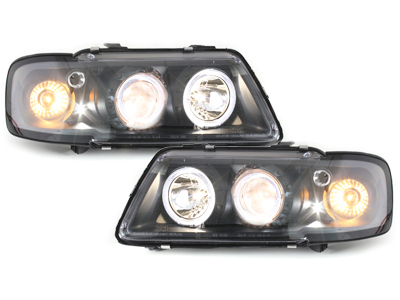 LED Angel Eyes Scheinwerfer für Audi A3 8L 09.96-08.00 schwarz