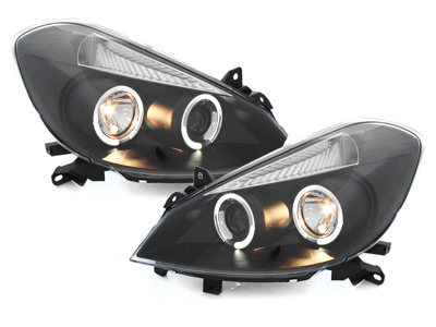 Scheinwerfer für Renault Clio MK3 05+ Led Standlichtringe schwarz