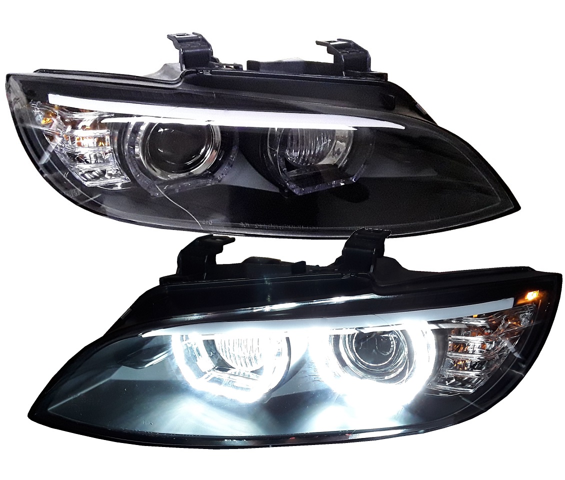 LED DRL Xenon Scheinwerfer für BMW E92 E93 05-10 schwarz o. AFS