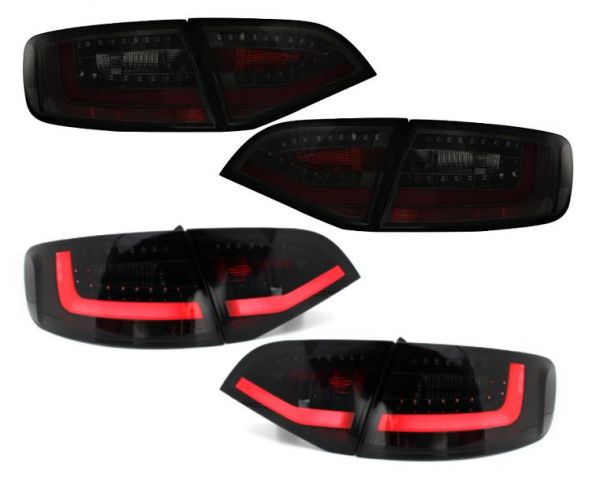 LITEC LED Rückleuchten schwarz mit dynamischem Blinker für Audi A4 B8 8K 08-11 Avant mit Halogen