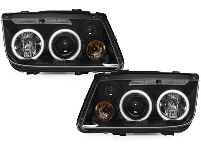 CCFL Angel Eyes Scheinwerfer für VW Bora 98-05 schwarz