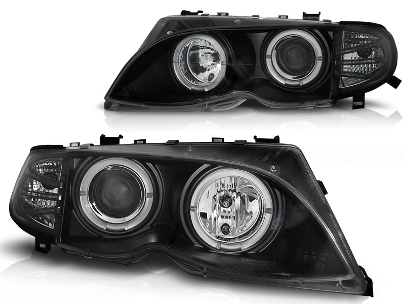 CCFL Angel Eyes Scheinwerfer für BMW E46 Lim/Tour 01-05 schwarz