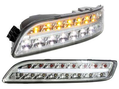 Led Rückleuchten für Porsche 911 997 + Led Blinker Nebelscheinwerfer Standlicht Seitenblinker chrom