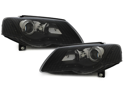 Scheinwerfer für VW Passat 3C B6 05-10 Tagfahrlicht-Optik schwarz DEPO
