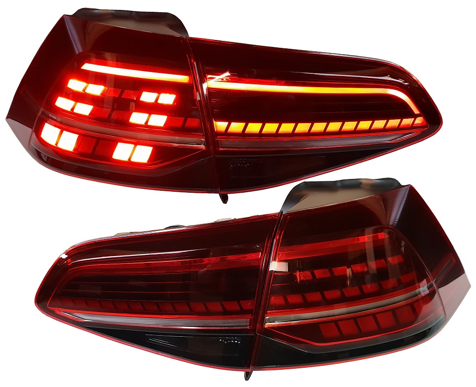 LED Rückleuchten für VW Golf 7 2013-2017 STARTANIMATION dynamischer LED Blinker rot smoke V2