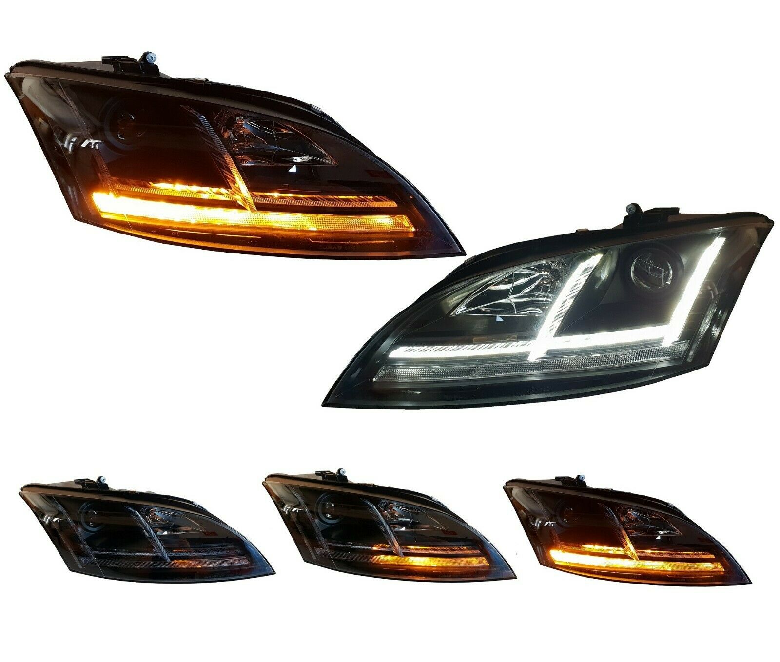 Halogen Scheinwerfer schwarz mit dynamischem Blinker für Audi TT 8J 06-10