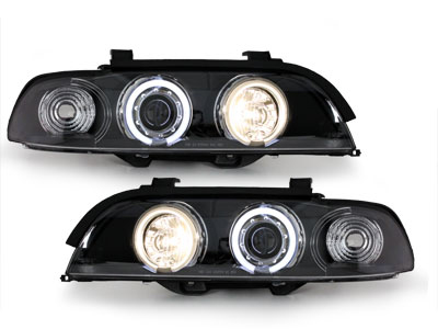 CCFL Angel Eyes Scheinwerfer für BMW E39 5er 95-00 schwarz