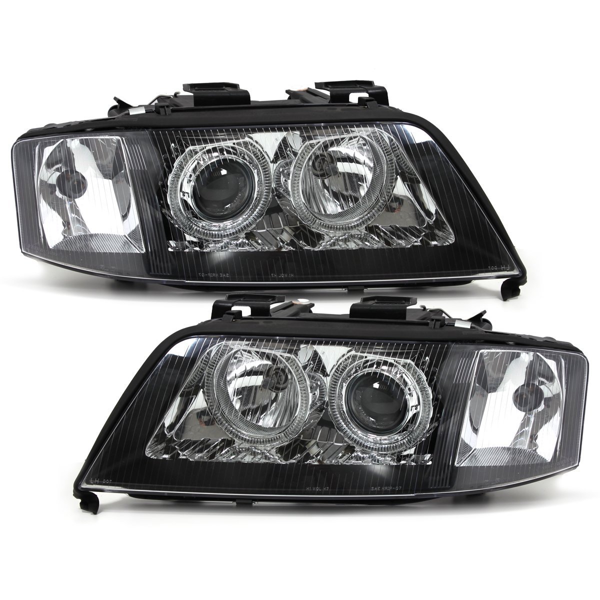 Angel Eyes Scheinwerfer für AUDI A6 4B C5 97-00 schwarz Depo