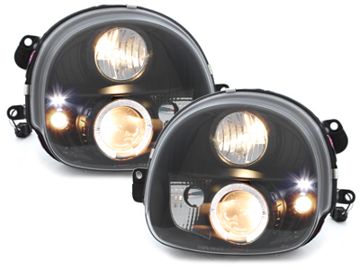 LED Angel Eyes Scheinwerfer für Renault Twingo 92-06 schwarz