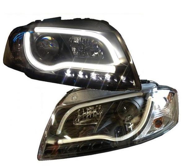 Light-Tube Scheinwerfer für Audi A3 8P 03-08 inkl. Sportback schwarz