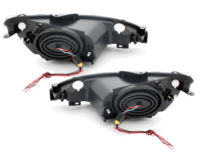 LED Angel Eyes Scheinwerfer für Peugeot 206 98-02 schwarz Sonar
