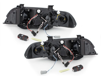 CCFL Angel Eyes Scheinwerfer für BMW E39 5er 95-00 schwarz