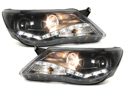 Scheinwerfer für VW Tiguan 5N 07-11 Led-Standlicht schwarz Sonar