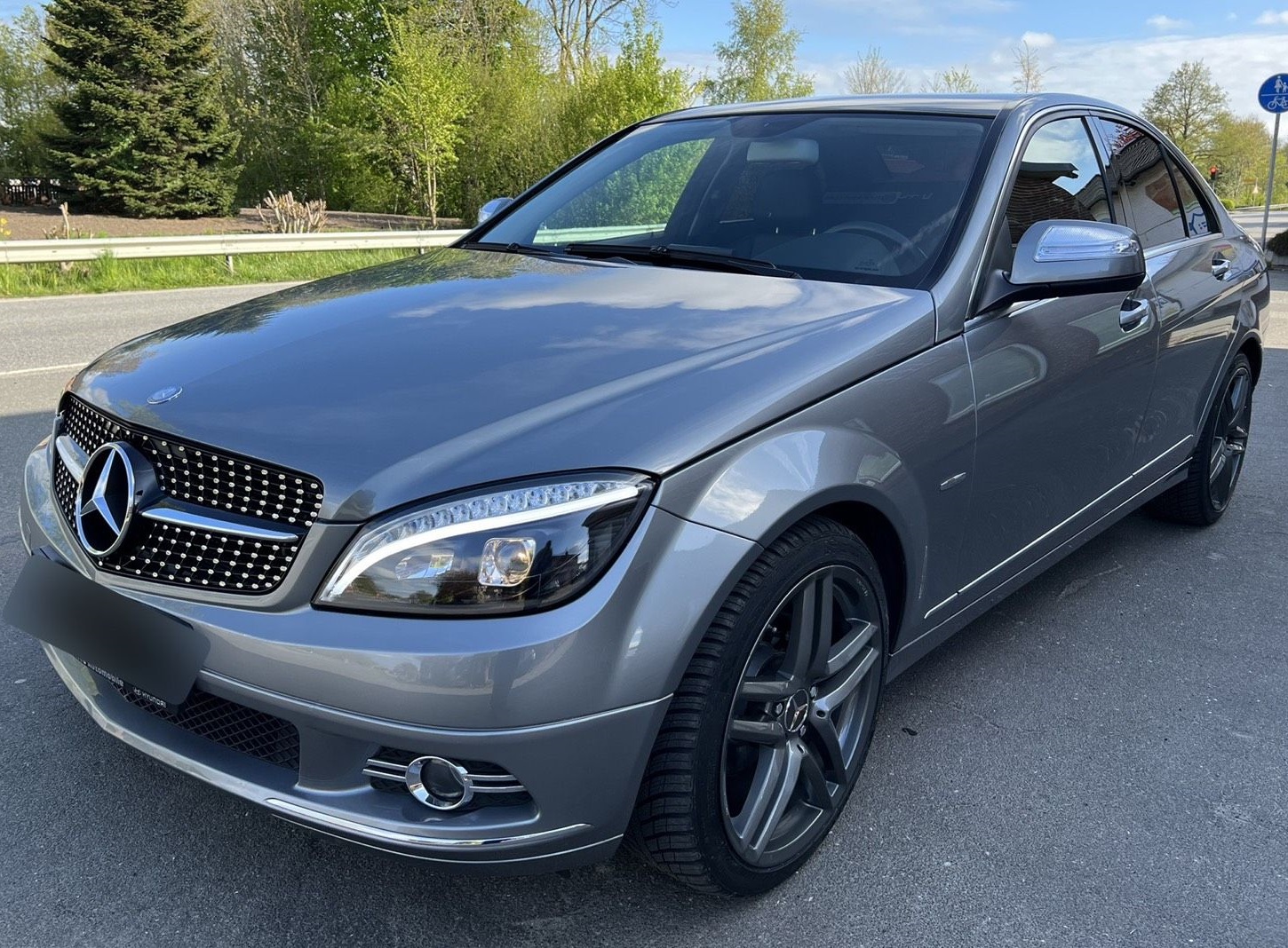 Scheinwerfer für Mercedes S204 W204 07-10 schwarz Lightbar Standlicht Laufblinker