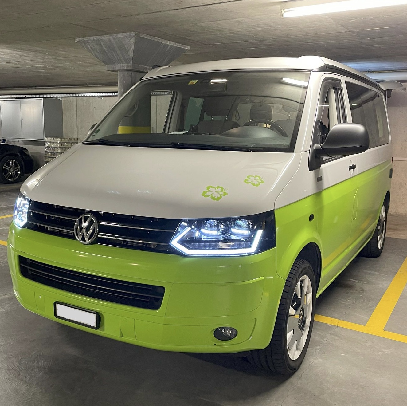 VOLL LED Scheinwerfer schwarz für VW T5 Bus GP Facelift 09-15 Lightbar Tagfahrlicht dynamischer Blinker