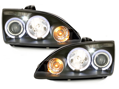 Led Angel Eyes Scheinwerfer schwarz für Ford Focus 05-08 MK2