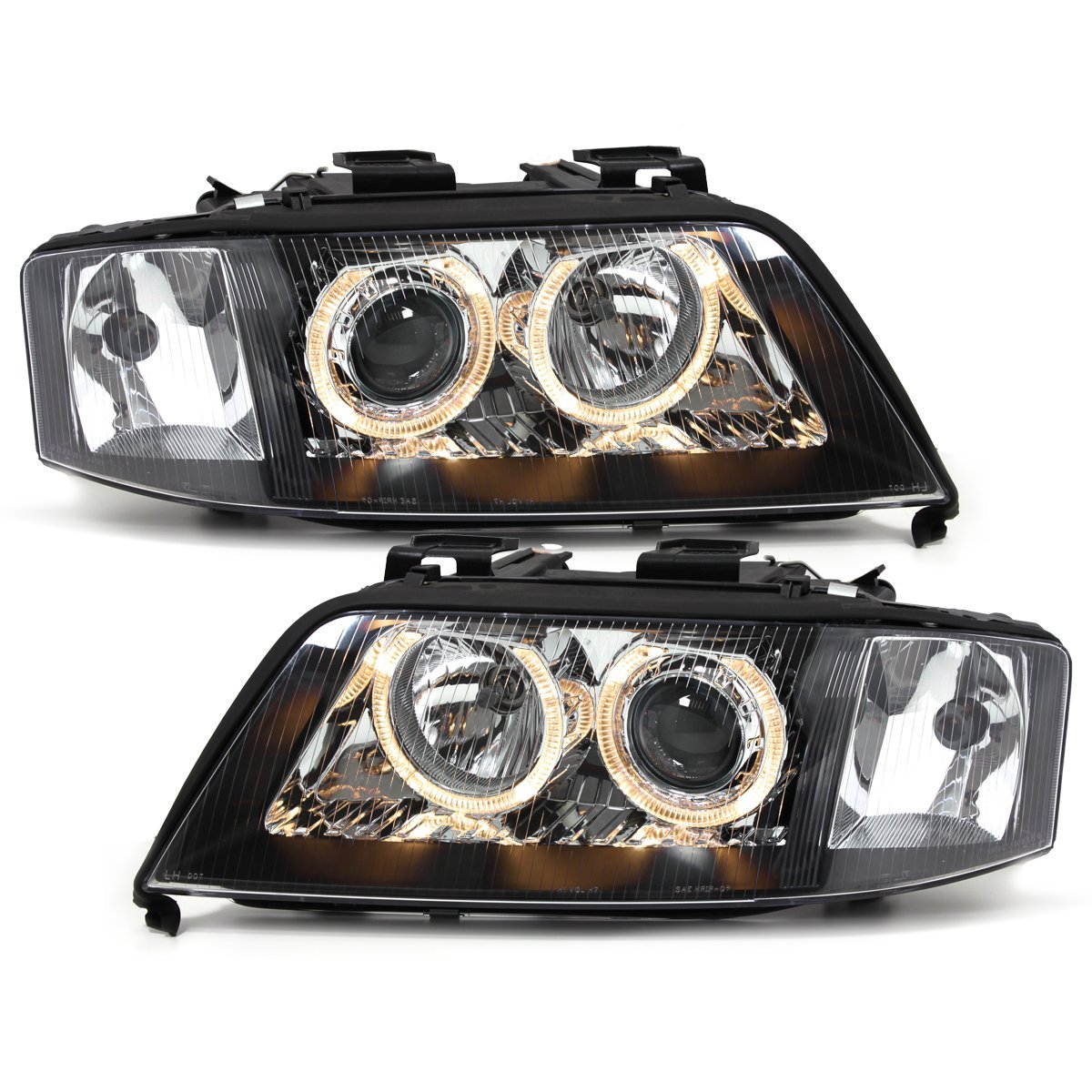 Angel Eyes Scheinwerfer für AUDI A6 4B C5 97-00 schwarz Depo