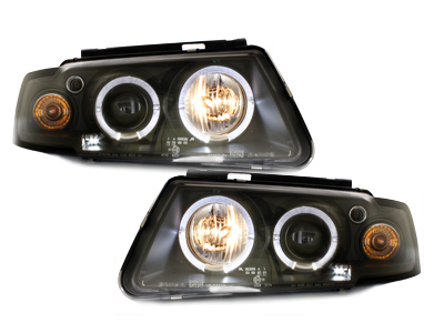 Scheinwerfer für VW Passat 3B 96-00 2 Standlichtringe schwarz