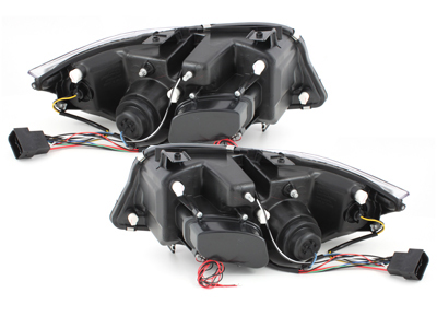 LED Angel Eyes Scheinwerfer für BMW E90/E91 3er 05-08 schwarz