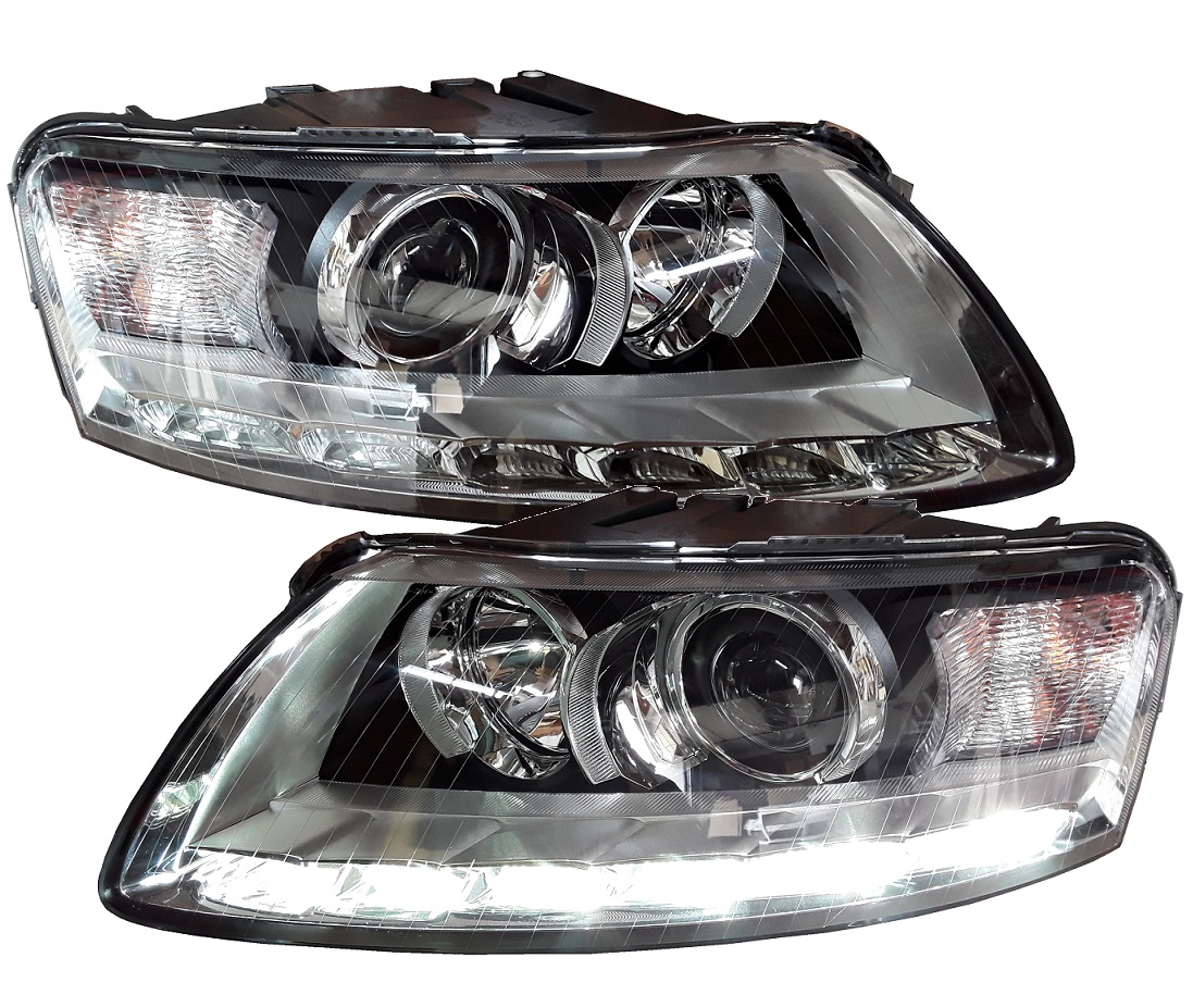 Xenon Led Tagfahrlicht Scheinwerfer für Audi A6 4F 04-08 chrom Depo D2S