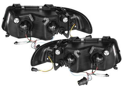 Scheinwerfer für AUDI A4 B5 95-98 Tagfahrlicht-Optik schwarz Sonar