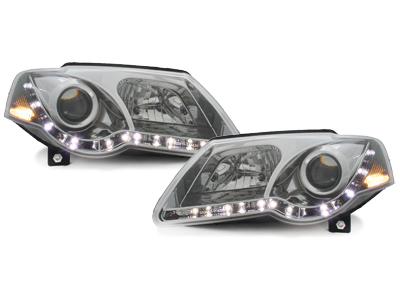 Scheinwerfer für VW Passat 3C B6 05-10 Tagfahrlicht-Optik chrom Sonar