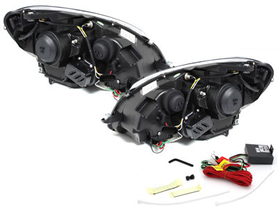 LED TAGFAHRICHT Scheinwerfer für Mercedes Benz S204 W204 C-Klasse 07-10 schwarz