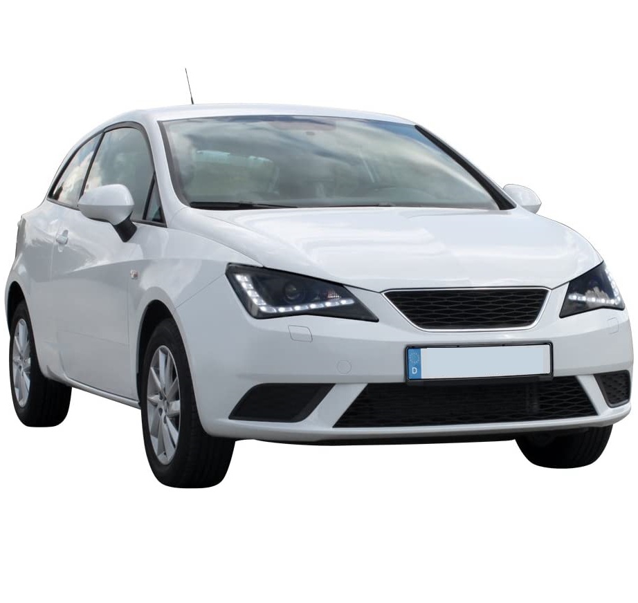 LED TAGFAHRLICHT Scheinwerfer für Seat Ibiza 6J 12+ Facelift schwarz