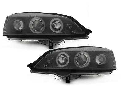 LED Angel Eyes Scheinwerfer für Opel Astra G 98-04 schwarz