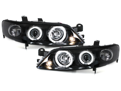Scheinwerfer für Opel Vectra B 96-99 2 CCFL Standlichtringe schwarz
