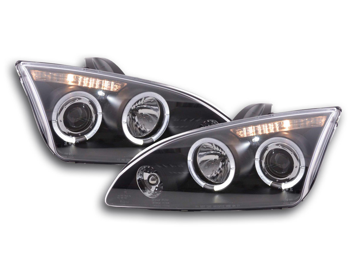 Led Angel Eyes Scheinwerfer schwarz für Ford Focus 05-08 MK2