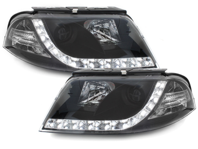 Scheinwerfer für VW Passat 3BG 00-04 Tagfahrlicht-Optik schwarz Sona