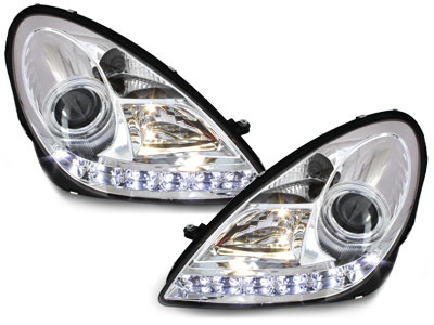 LED TAGFAHRLICHT Scheinwerfer chrom für MERCEDES SLK R171 04-11