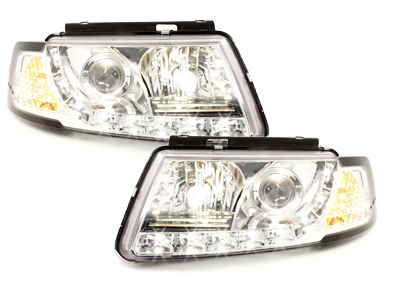 Scheinwerfer für VW Passat 3B 96-00 Tagfahrlicht-Optik chrom