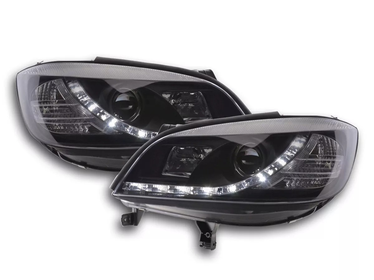 Scheinwerfer für Opel Zafira A 99-05 Tagfahrlicht-Optik schwarz