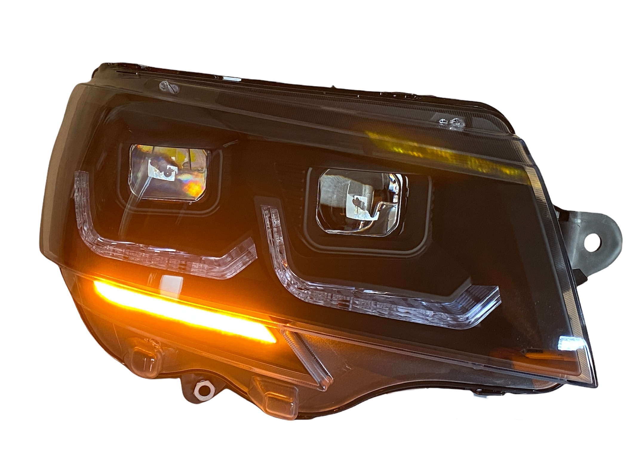 Halogen Scheinwerfer für VW T6.1 Facelift ab 2019 schwarz mit dynamischem Led Blinker