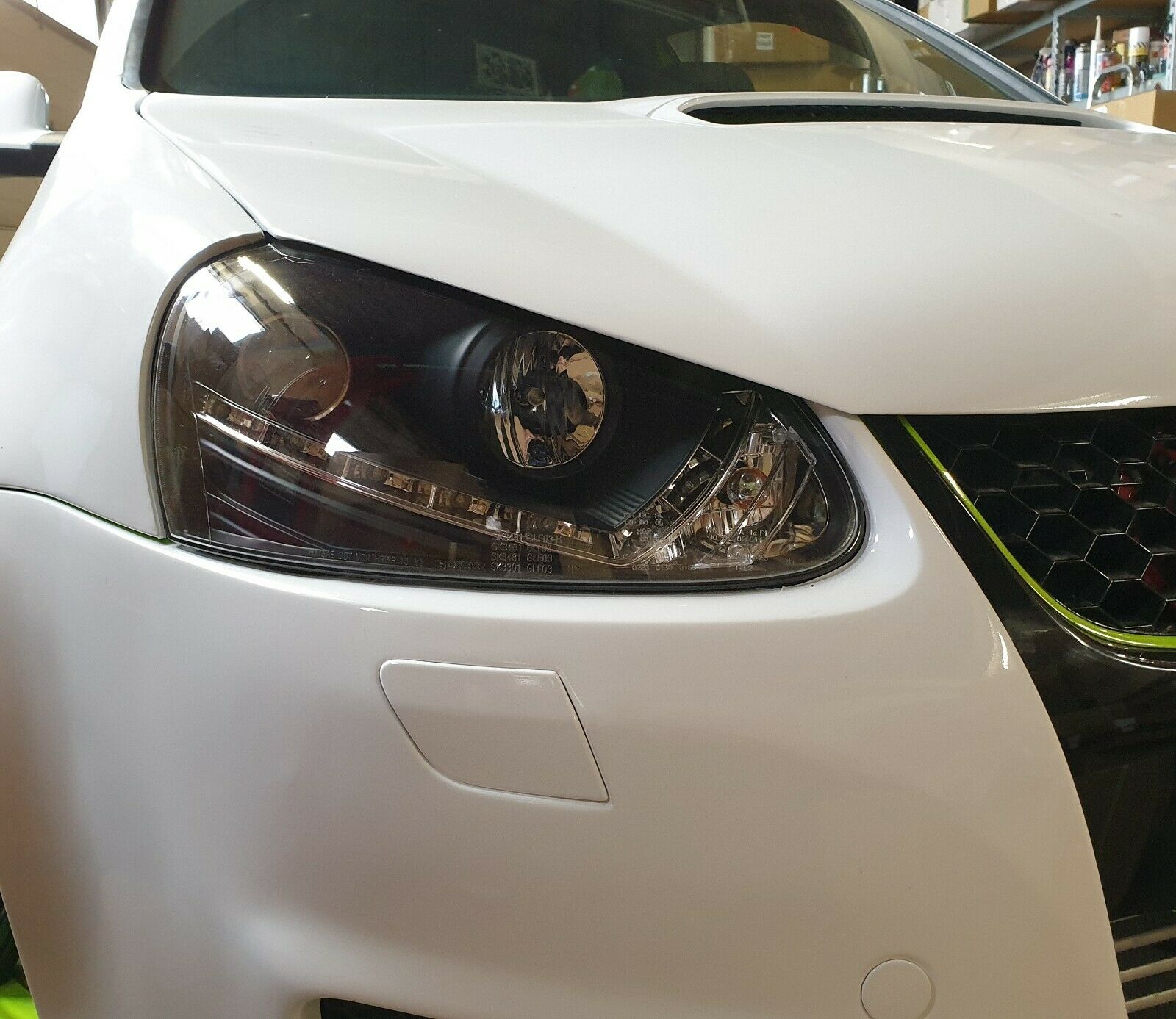 LED TAGFAHRLICHT Scheinwerfer für VW Golf 5 V 03-09 schwarz für XENON