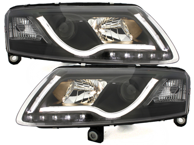 Lightbar Scheinwerfer für AUDI A6 4F 04-08 TAGFAHRLICHT schwarz