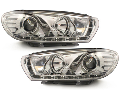 LED TAGFAHRLICHT Scheinwerfer für VW Scirocco 3 08-14 chrom