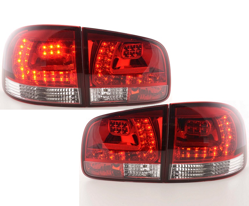 LED Rückleuchten für VW Touareg 02-10 rot-chrom Klarglas