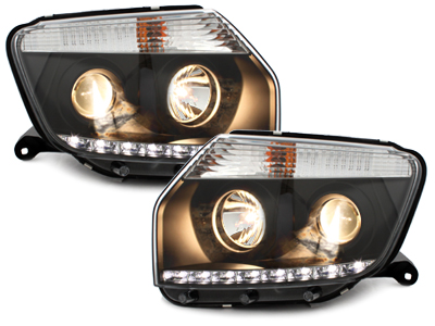 LED Tagfahrlicht Scheinwerfer für Dacia Duster 09-14 schwarz