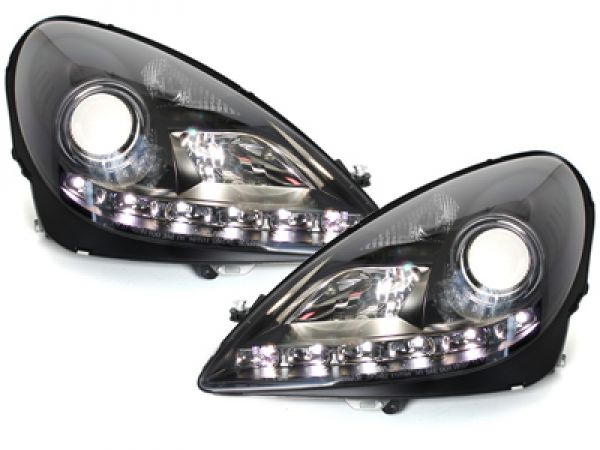 LED TAGFAHRLICHT Scheinwerfer schwarz für MERCEDES SLK R171 04-11