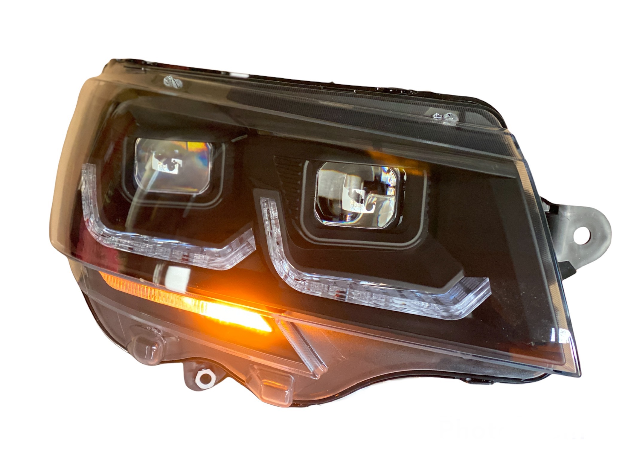 Halogen Scheinwerfer für VW T6.1 Facelift ab 2019 schwarz mit dynamischem Led Blinker