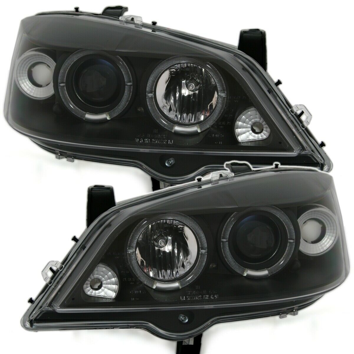 Led Angel Eyes Scheinwerfer für Opel Astra G 98-04 schwarz