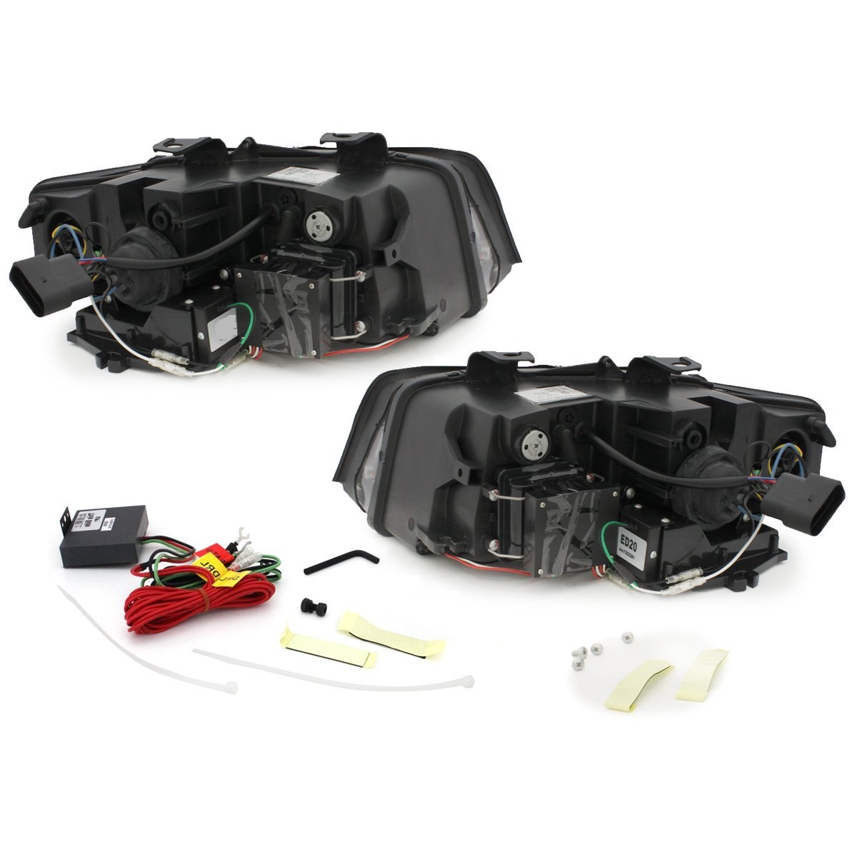 DRL EVO Scheinwerfer für AUDI A4 8E B6 01-04 LED TAGFAHRLICHT schwarz