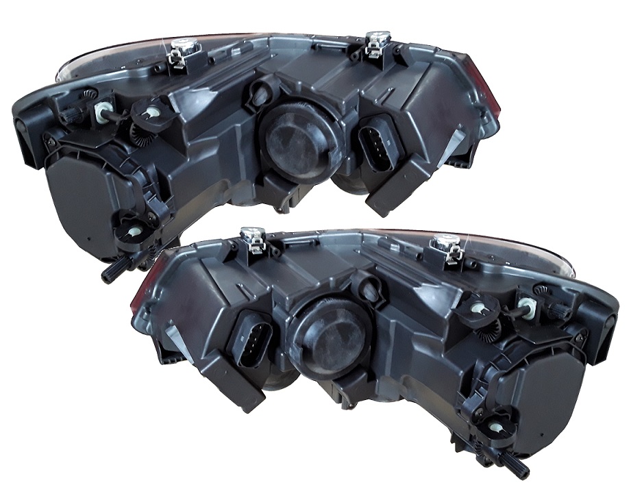 Scheinwerfer für VW Polo 6R 6C 09+ schwarz chrom Led-Standlicht