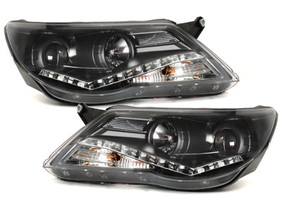 Scheinwerfer für VW Tiguan 5N 07-11 Led-Standlicht schwarz Sonar