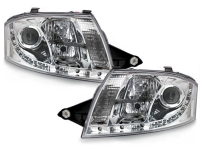 Led Tagfahrlicht Scheinwerfer für Audi TT 8N 98-05 chrom mit 12 Pins