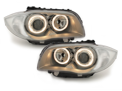 Angel Eyes Scheinwerfer für BMW 1er E87 E81 04-11 silber